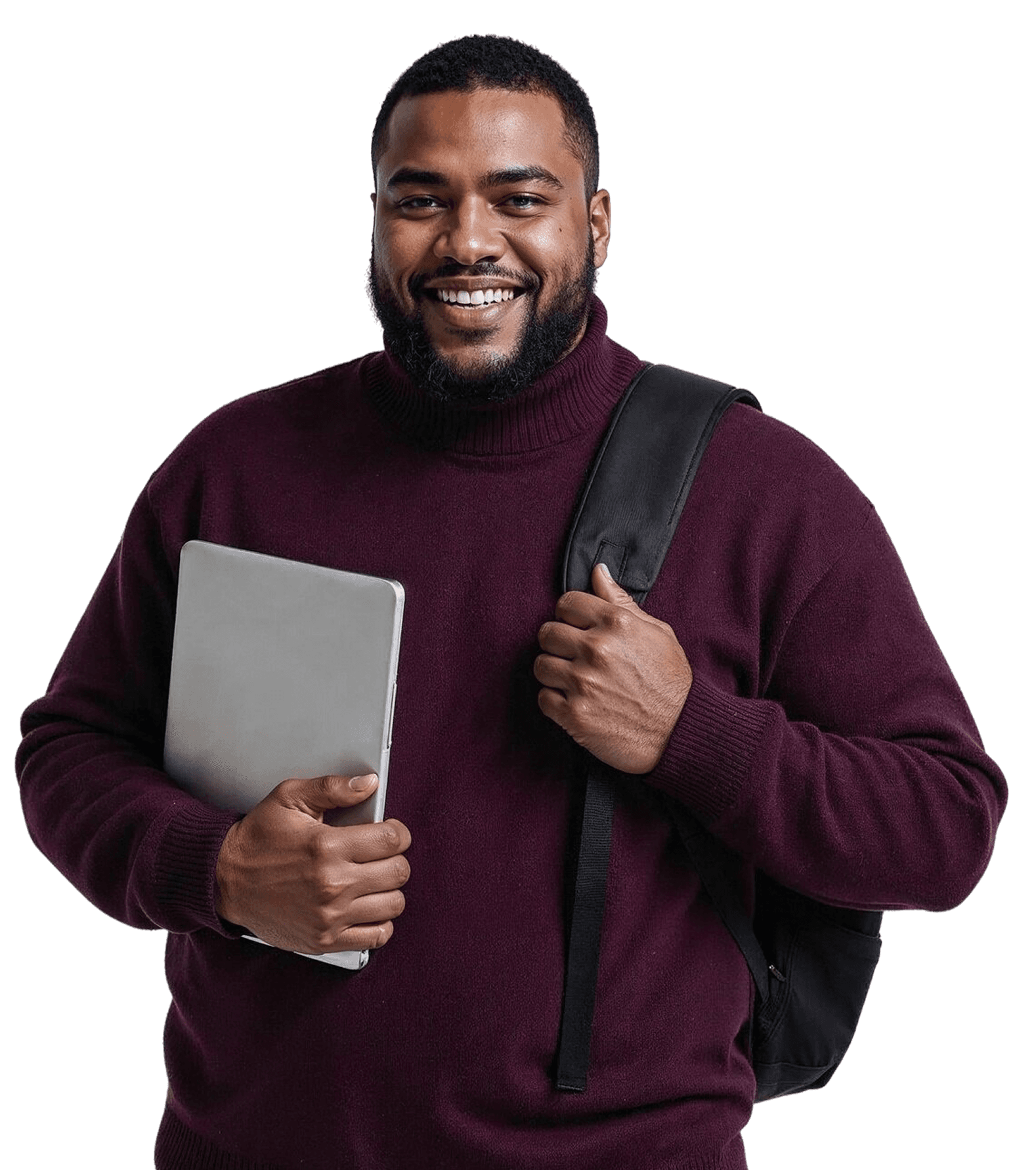 Technology student working on a laptop